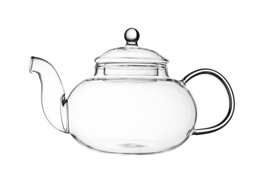 Glass teapot isolated on transparent background. PNG image.