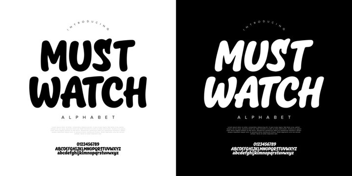 Must watch rounded bubble display font vector for fun movie titles kids posters and creative branding designs