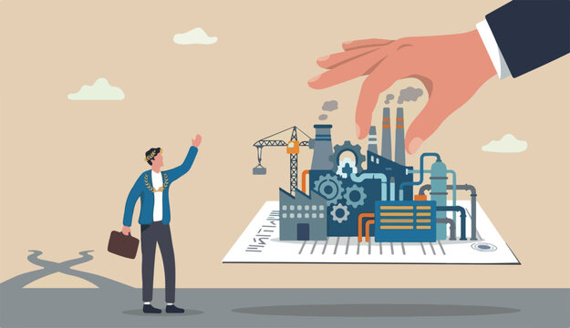 Job offer from employer, employment contract career or recruitment interview, HR human resource in offer career opportunity job vacancy talent join, employer hand offer or Big industrial new job win