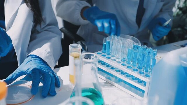 Researchers working in the clinical laboratory