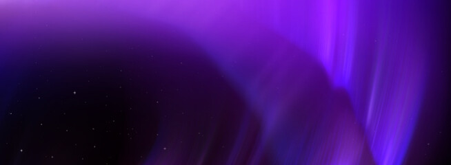 Aurora borealis lights in northern starry sky with vibrant purple pink gradient realistic vector background. Magical polar night atmosphere, abstract winter arctic bg with neon light © klyaksun