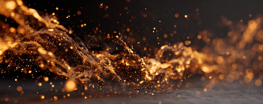 Rising steam interacting with floating sparks in warm dynamic lighting 32k ultra HD