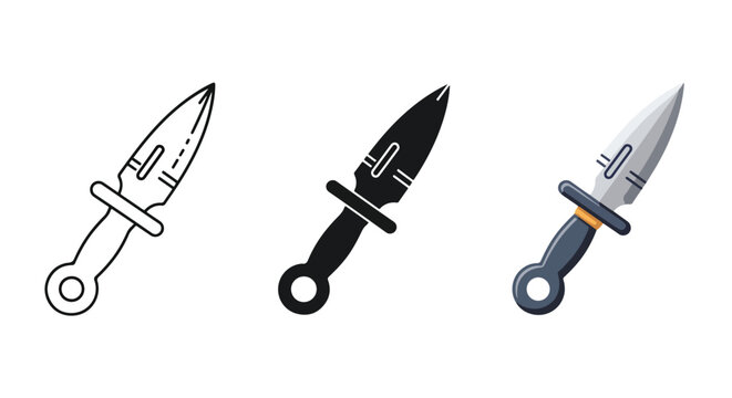 Daggers set icons isolated vector weapons - Clipart, logo template - Vector icon set - Glyph and solid icon set - Icon vector - Flat Design Icon - line icon set - Silhouette icon - Logo vector
