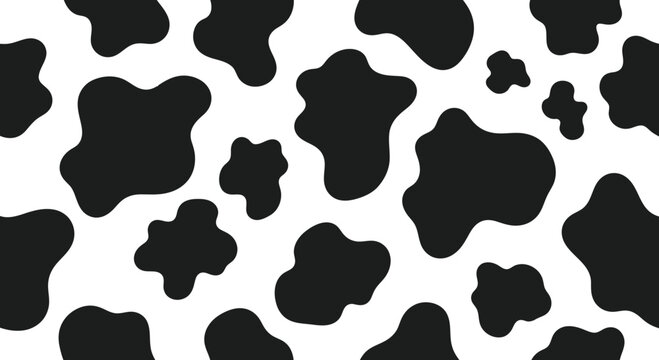 Black and white cow print pattern background
