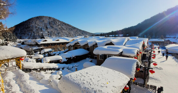 China snow town