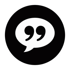 Obraz premium Minimalist vector icon of a speech bubble with quotation marks
