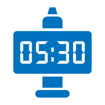 Digital vector alarm clock displaying the time 05:30 in a clear and minimalist design.