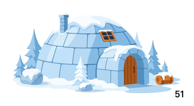 Cozy Igloo Home in Snowy Landscape with Pine Trees