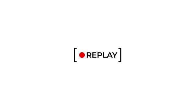 ui replay button icon animation with recording indicator.