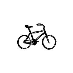Fototapeta premium Bicycle icon logo design. Hand drawn bike sign and symbol. Doodle bicycle icon. Cycling and transport vector illustration.