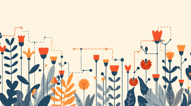 A calming and minimalist composition of stylized plant forms. Ideal for backgrounds, wellness content, or designs needing a natural, contemporary aest