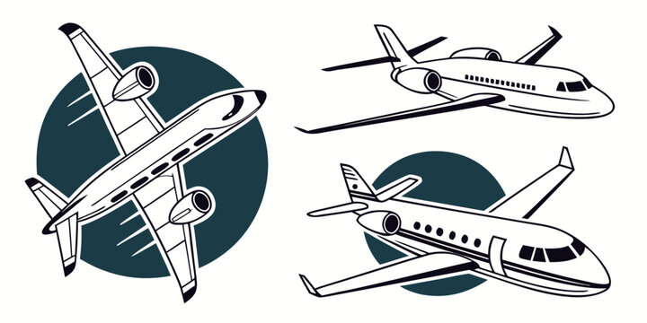 Three airplanes in different angles