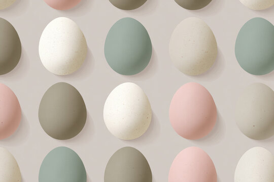 Pastel Easter egg seamless pattern background