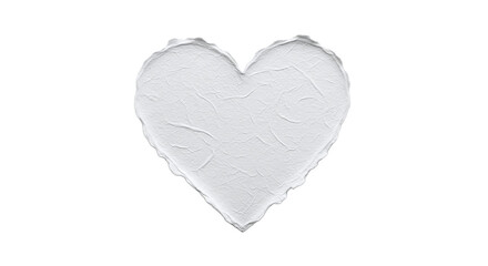 Fototapeta premium Rough textured white heart shape, isolated on transparent background with natural lighting and subtle shadows, creating a peaceful atmosphere