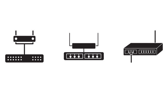 Router and switch network devices for internet connectivity and data transfer  network infrastructure components  internet technology