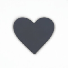 Fototapeta premium Dark heart symbol on white background with soft shadow
