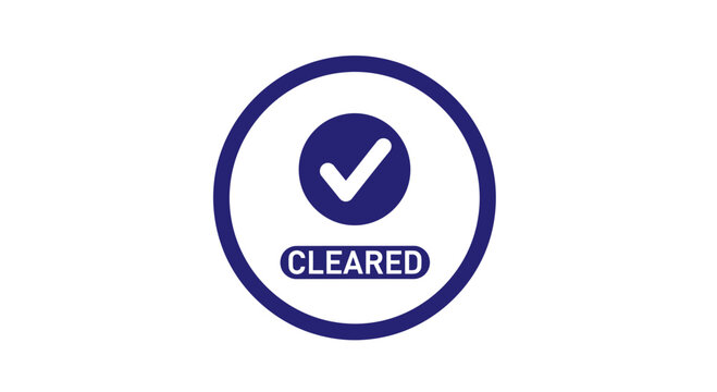 Cleared checkmark approval stamp logo.