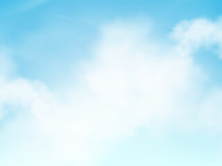 Obraz premium Sky Background,White clouds for Cosmetic Product,Travel buissnes Presentation,Web design banner,Vector Realistic Sky Blue,Cloudy bacdrop poster,card,cover background for Spring,Summer ads promotion