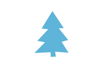 Obraz premium A cute light blue Christmas tree made of paper is placed on a transparent background.