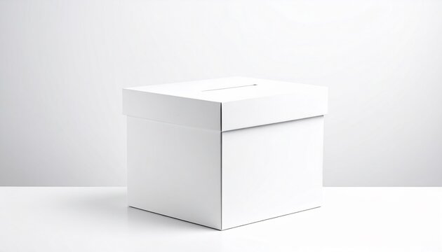 White cardboard gift box isolated.