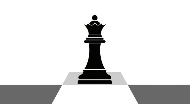 Black chess king piece standing alone.