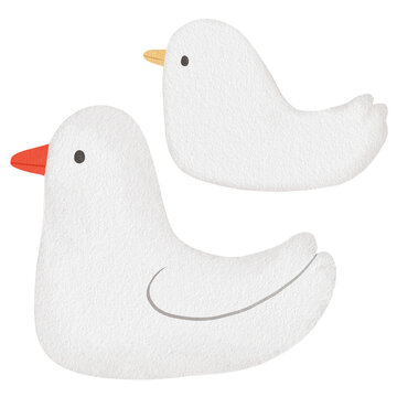 오리 수채화