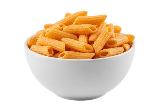 A bowl of macaroni and cheese isolated on transparent background
