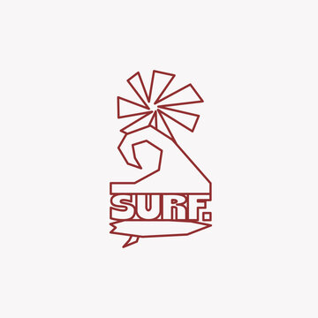 Vintage summer design template for surf club, surf shop, surf merch.	