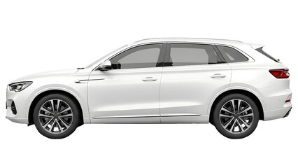 Fototapeta premium A sleek white SUV on transparent background