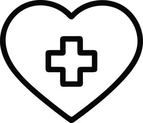 Obraz premium Heart with Medical Cross Icon health care