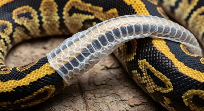 Close Up Of Ball Python Shedding Its Skin