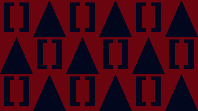 Geometric Triangle and Bracket Pattern on Red Background