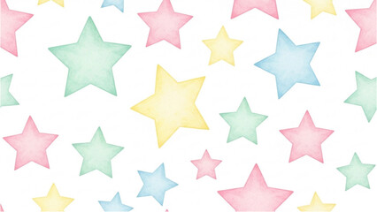 Obraz premium A vibrant display of colorful stars scattered across a white background with various pastel hues.