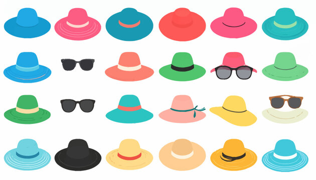 Colorful Hats and Sunglasses Display.