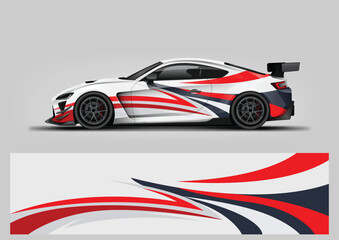 Obraz premium Racing Car Wrap Design, Vector Livery Template, Sport Stripe Graphics, Abstract Background, Car Decal