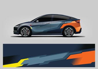 modern car livery graphic vector. abstract background design for vehicle vinyl wrap © Lancar