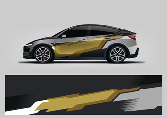 modern car livery graphic vector. abstract background design for vehicle vinyl wrap © Lancar