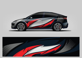 modern car livery graphic vector. abstract background design for vehicle vinyl wrap © Lancar
