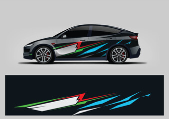 car wrap design vector. abstract background for automotive livery © Lancar