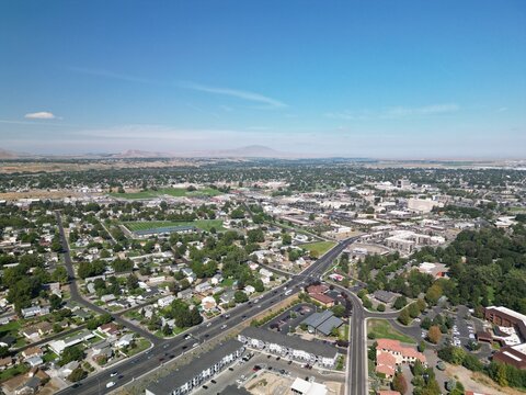 Central Richland, WA - Aerial Views near Federal Building / John Dam Plaza