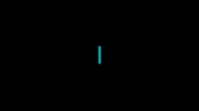 Typewriter animation of the teal pixel text TRANSMIT appearing and then being erased on a dark screen, representing data transfer, signal broadcasting, and digital communication