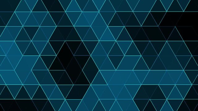 Blue triangle mosaic cool tone black pattern animation gradient background