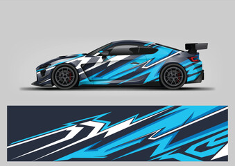 car livery graphic vector. blue abstract background design for vehicle vinyl wrap © Lancar
