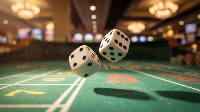 Rolling Dice Casino Gambling Luck Concept
