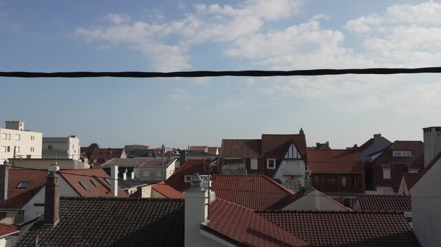 Rooftop view of a residential neighborhood in a French coastal town opal coast