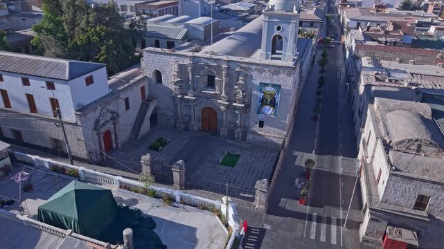 Aerial view of Santa Catalina Monastery, Arequipa, made of white sillar stone