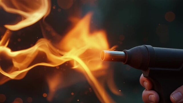 Torch Flame in Action: Captivating Fire Effects Captured with Precision