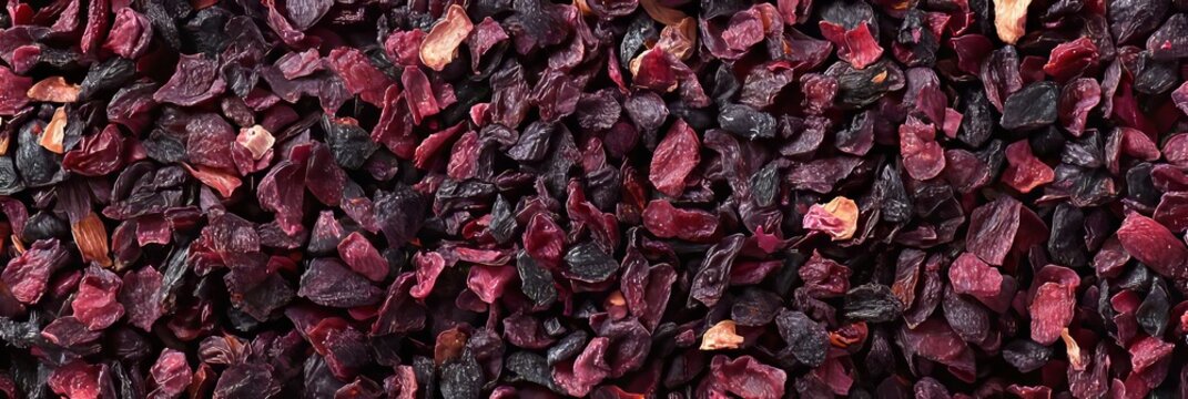 Close Up Image of Piled Dried Aai Berries in Various Textures and Rich Colors Under Soft Light