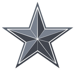 Obraz premium Detailed illustration of a five-pointed star with geometric patterns, featuring shades of gray and silver for graphic design projects