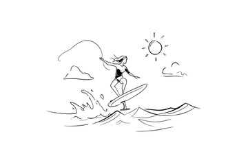 Joyful Woman Performing a High Jump on a Wingfoil Board © Edik